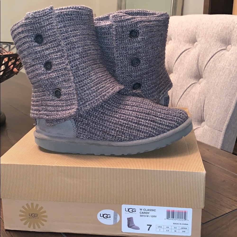 UGG Classic Cardy Gray Knit Boots